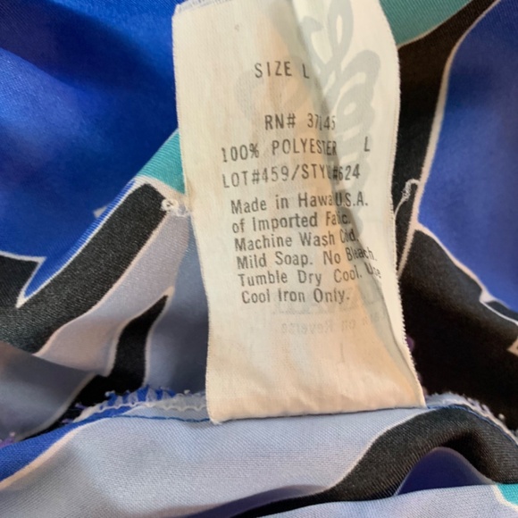 Vintage Hilo Hattie Hawaiian Dress Caftan Mumu Cover Up Large - Picture 7 of 10